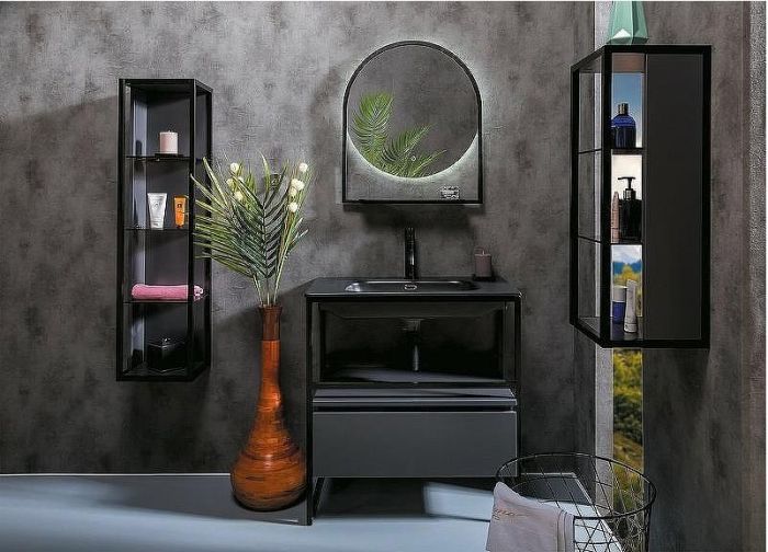 Шкаф пенал Boheme Armadi Art Loft 30 895-A подвесной Антрацит Черный