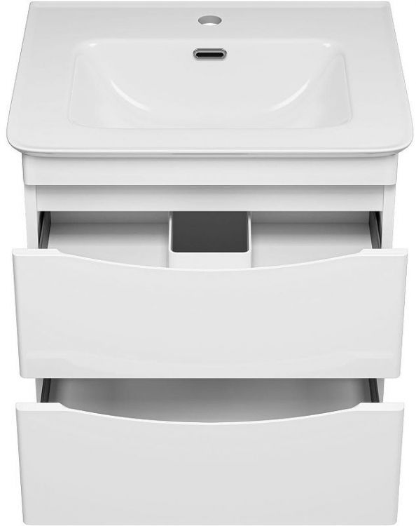 Тумба с раковиной Misty Мираж 60 УТ000025392 подвесная Белая