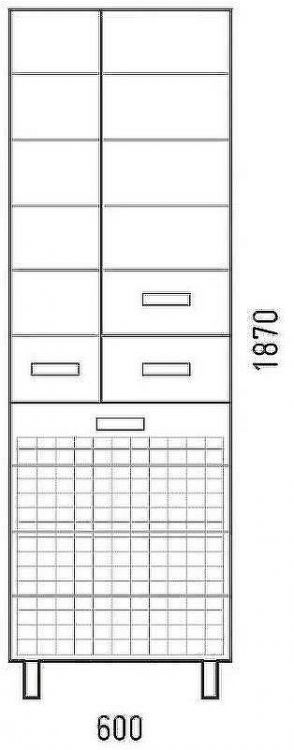 Шкаф пенал Corozo Денвер 60 Z1 SP-00000535 с бельевой корзиной Белый