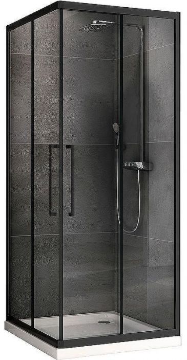 Душевой уголок Abber Schwarzer Diamant 80x80 AG02080BH профиль Черный стекло прозрачное