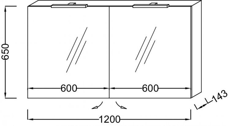Зеркало-шкаф с подсветкой 120 см Jacob Delafon EB1368-442, серый антрацит лак
