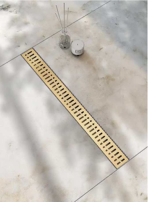 Душевой лоток Raglo 80 R650.80.03 с решеткой Золото матовое