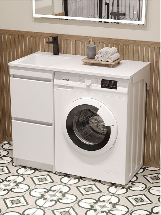 Тумба с раковиной DIWO Тольятти 100 L цвет Белый