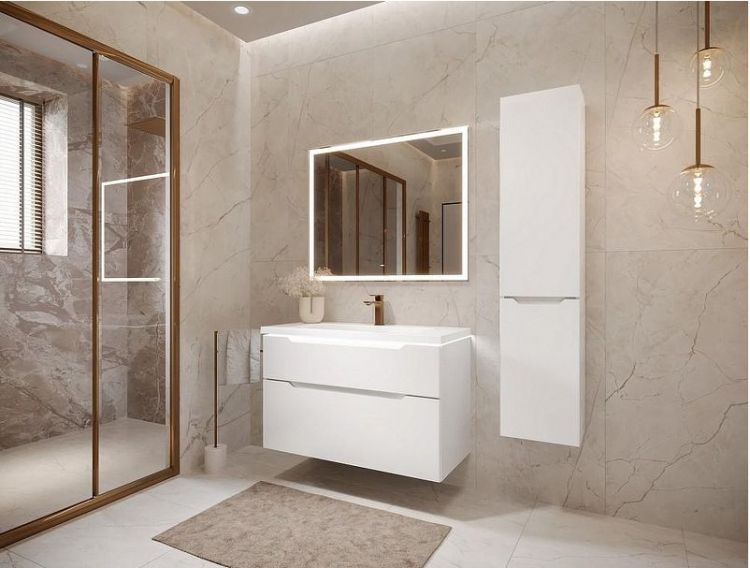 Шкаф пенал Jorno Statik 33 Sta.04.150/P/W подвесной Белый