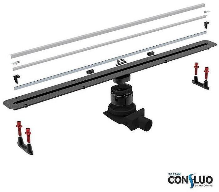 Душевой лоток Pestan Confluo Slim Line 650+ 13100027 с решеткой Хром матовый