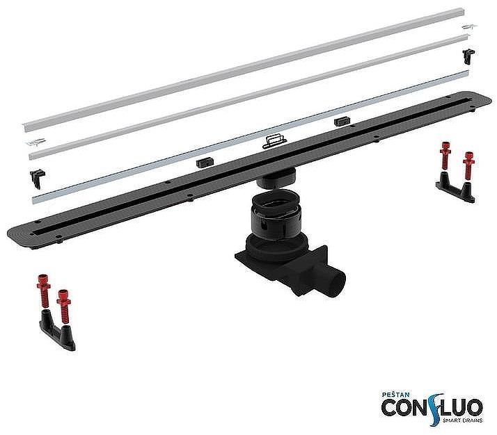 Душевой лоток Pestan Confluo Slim Line 650+ 13100027 с решеткой Хром матовый