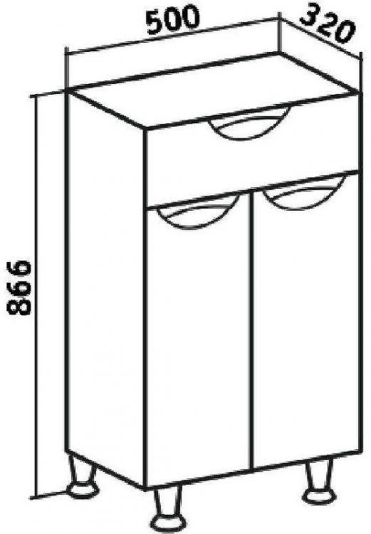 Тумба Runo Барселона 50 УТ000002342 Белая