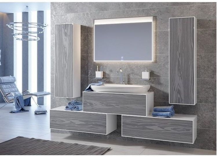 Тумба Aqwella 5 Stars Genesis 120 GEN0312MG подвесная Миллениум серый