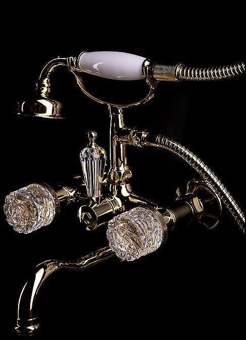 Смеситель для ванны Boheme Crystal 293-CRST Золото