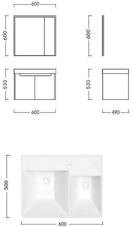 Комплект мебели для ванной Ceruttispa Maiella 60 10036 подвесной Темно-серый Комплект мебели для ванной Ceruttispa Maiella 60 10036 подвесной Темно-серый
