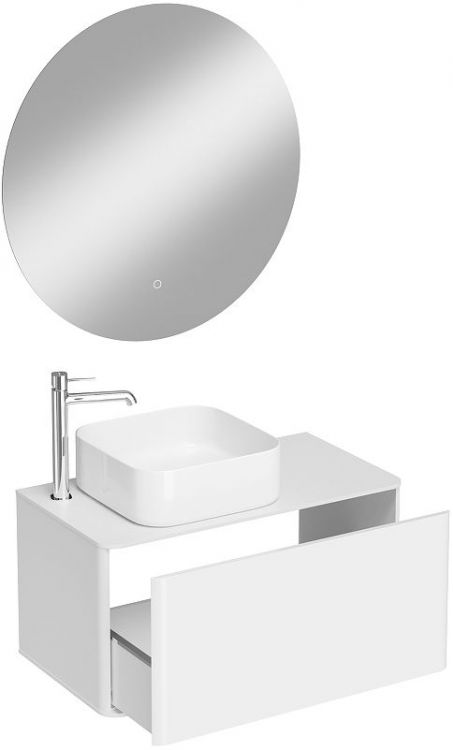 Комплект мебели для ванной STWORKI Ноттвиль 80 подвесной цвет Белый матовый