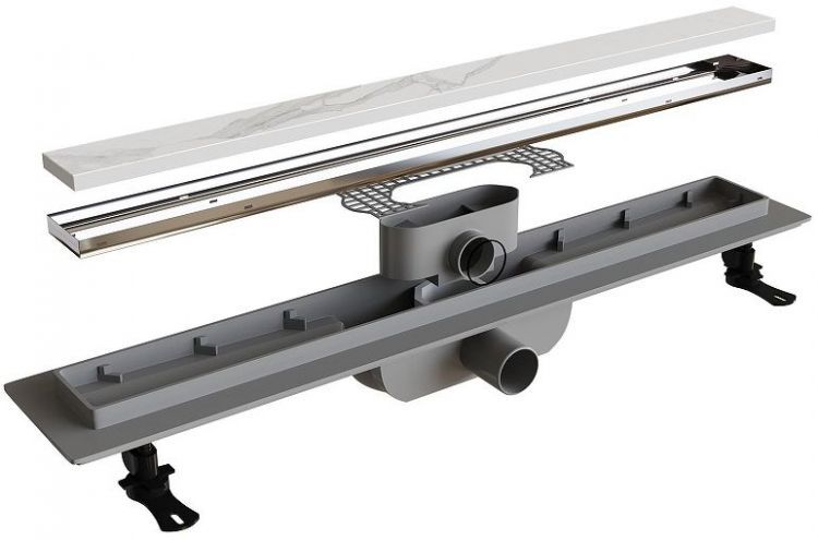 Душевой лоток RGW Drain Leo-11-40 60211140-01 с решеткой Хром / под плитку