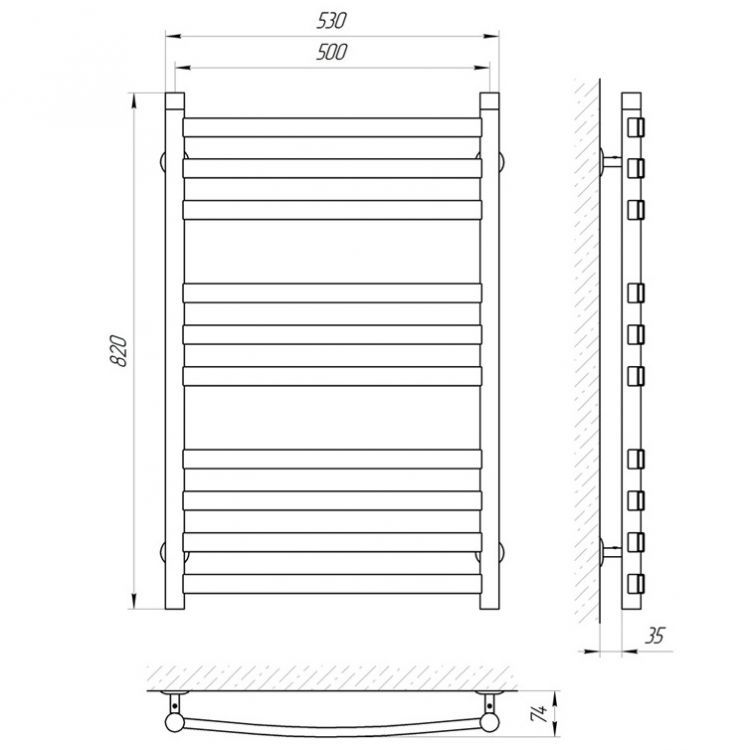 Полотенцесушитель электрический масляный Laris Кватро Классик Полотенцесушитель электрический масляный Laris Кватро Классик