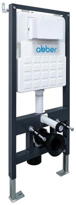 Комплект унитаза Abber Rechteck AC1201MB-AC0105-AC0121MCH с сиденьем Микролифт и клавишей смыва цвет Матовый хром
