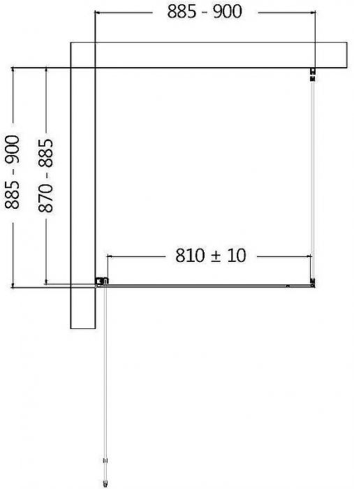 Душевой уголок AQUAme 90x90 L AQM5215-LH-9 профиль Черный матовый стекло прозрачное