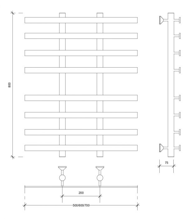 Полотенцесушитель водяной Secado Понтида 4 80x20x50 золото матовое