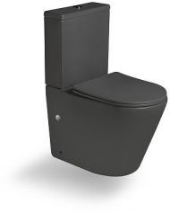 Унитаз компакт SantiLine SL-5014MG цвет Темно-серый матовый с бачком и сиденьем Микролифт