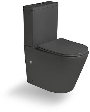 Унитаз компакт SantiLine SL-5014MG цвет Темно-серый матовый с бачком и сиденьем Микролифт