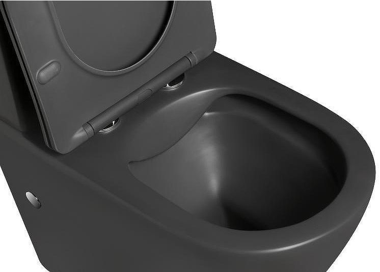 Унитаз компакт SantiLine SL-5014MG цвет Темно-серый матовый с бачком и сиденьем Микролифт