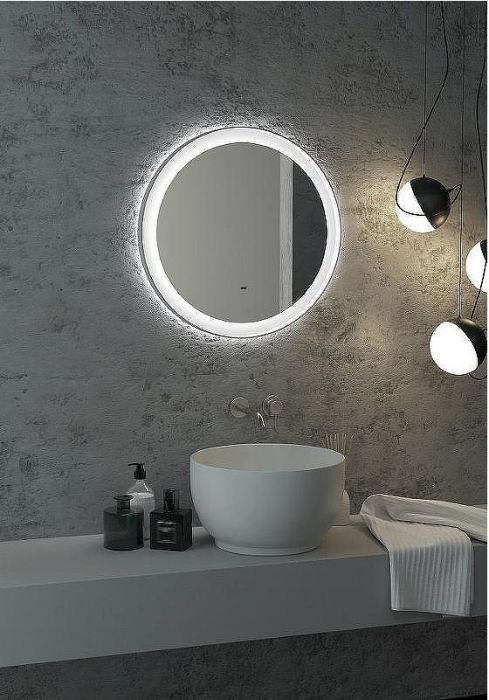 Зеркало Art&Max Napoli AM-Nap-600-DS-F-White с подсветкой с бесконтактным выключателем Белое матовое