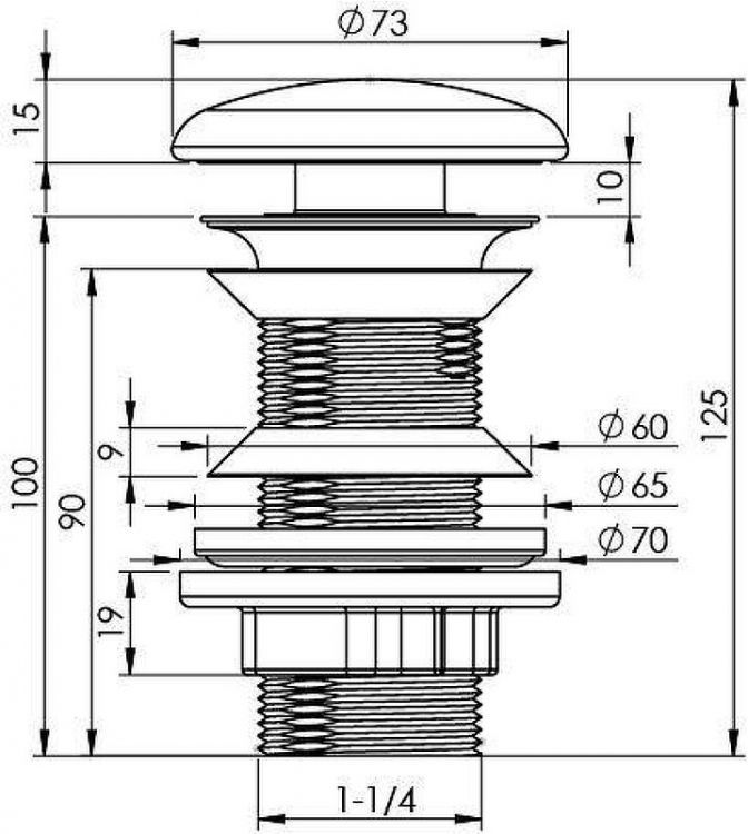 Донный клапан Aquanet 342071 click-clack цвет Белый