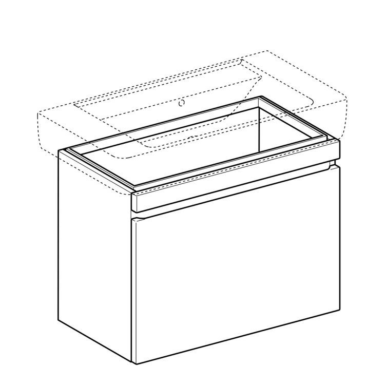 Тумба под раковину Geberit Renova Nr. 1 Plan , 78x44, белый глянец [869850000]