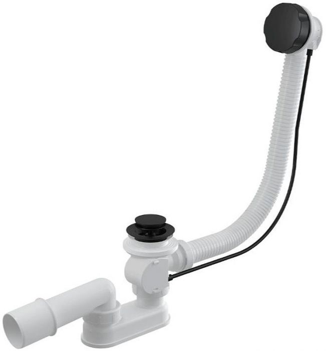 Слив-перелив Alcaplast A55BLACK-120 полуавтомат Белый Черный матовый