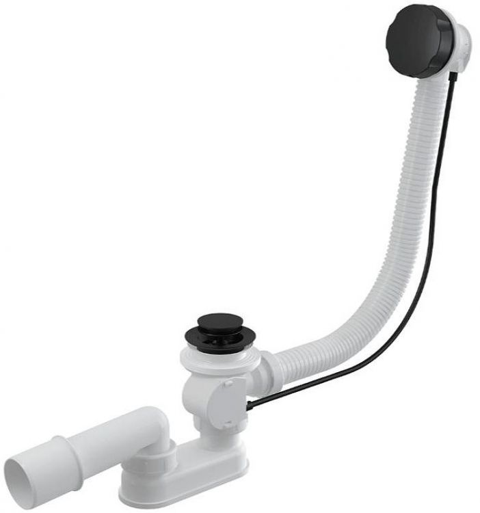 Слив-перелив Alcaplast A55BLACK-120 полуавтомат Белый Черный матовый