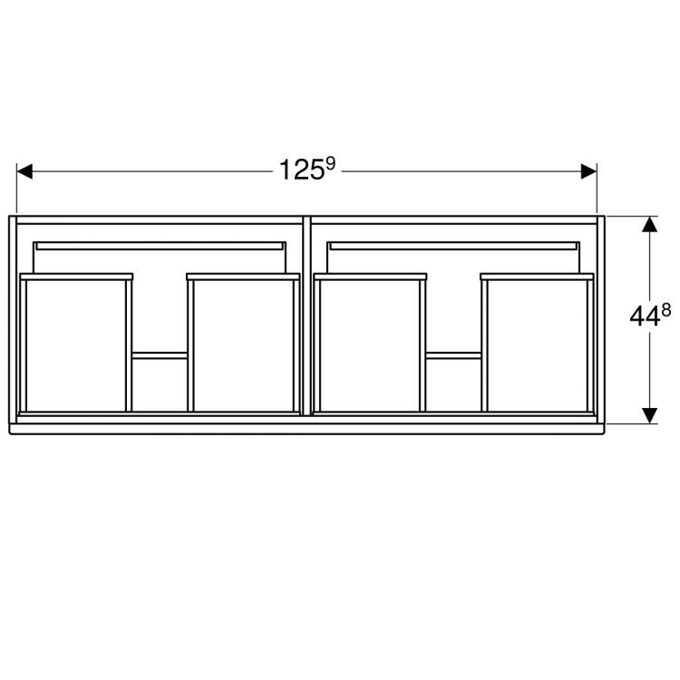Тумба для двойной раковины Geberit Renova Plan Slim 129х58.5, натуральный дуб [869533000]