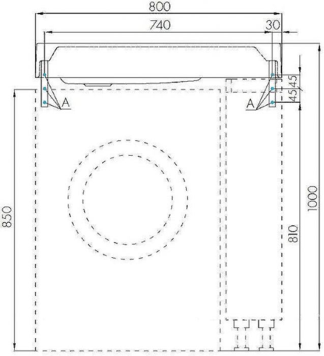 Раковина Aquaton Рейн 80 1A72113KRW010 на стиральную машину Белая