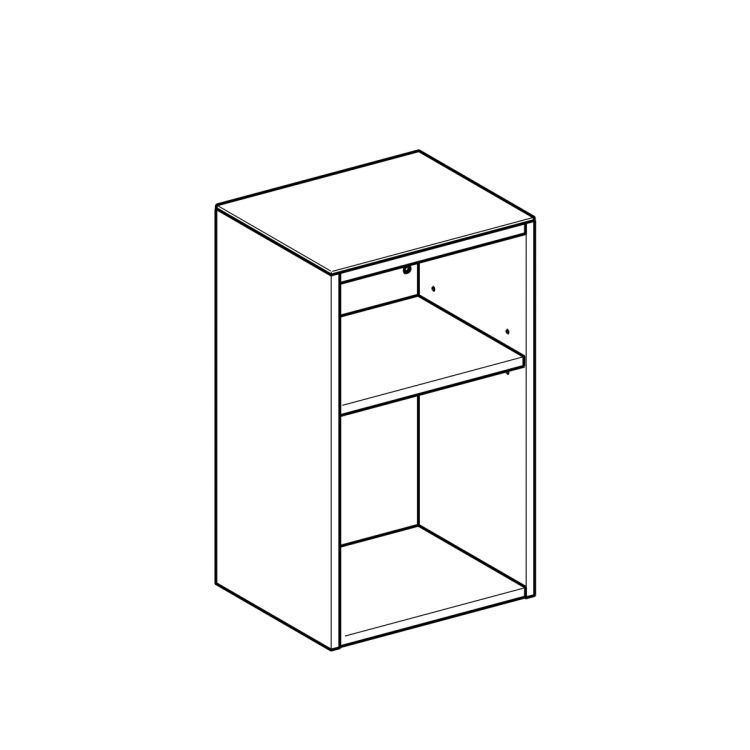 Боковой шкафчик Geberit Smyle Square низкий без дверцы с открытыми полочками, песчаный глянец [500.358.JL.1]