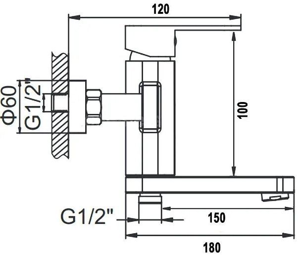 Смеситель для ванны Wisent W30111 цвет Хром