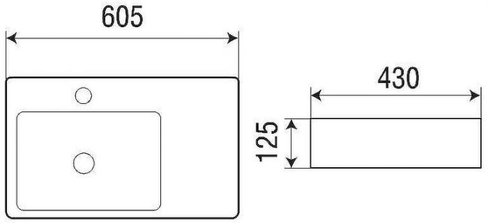 Раковина WeltWasser Elbach 2223 L 60 10000004573 Белый глянец