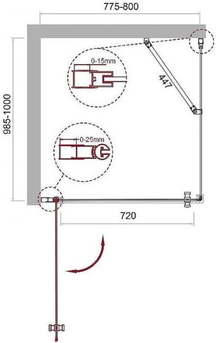 Душевой уголок BelBagno Etna 80х100 ETNA-AH-1-80/100-C-Cr профиль Хром стекло прозрачное