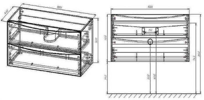 Тумба под раковину Vincea Mia 100 VMC-2MC100RW подвесная R.Wood