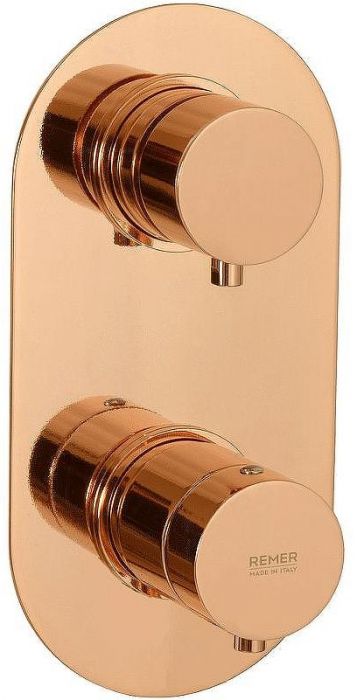 Смеситель для душа Remer Minimal Thermo NT92KBRL с термостатом Медь глянцевая