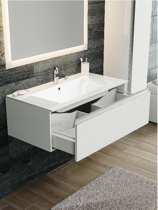 Тумба с раковиной SanVit Авеню-1 75 kavenu175w подвесная Белая глянцевая