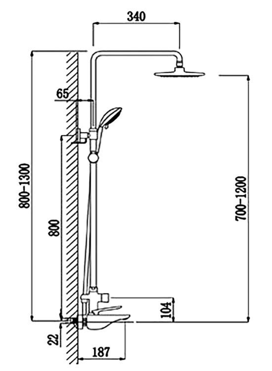 Душевая система Timo Helmi SX-1070/00-16 (1060) хром-белый Душевая система Timo Helmi SX-1070/00-16 (1060) хром-белый