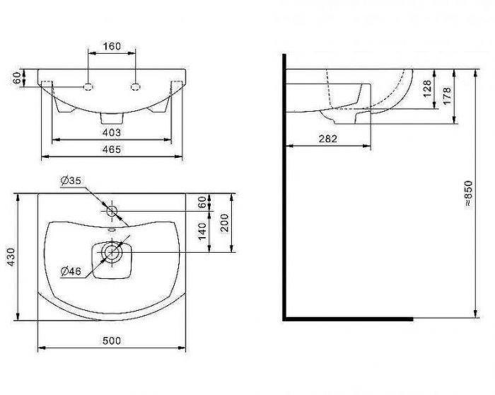 Раковина Onika Santek Балтика 50 1WH501701 Белая