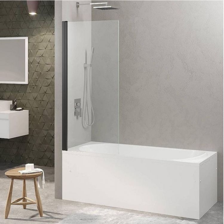 Шторка на ванну Berges River S Black 90х145 065013 профиль Черный матовый стекло прозрачное Шторка на ванну Berges River S Black 90х145 065013 профиль Черный матовый стекло прозрачное