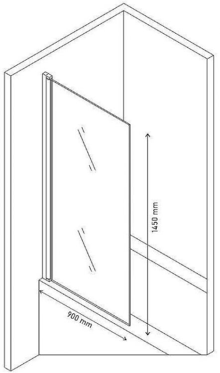 Шторка на ванну Berges River S Black 90х145 065013 профиль Черный матовый стекло прозрачное Шторка на ванну Berges River S Black 90х145 065013 профиль Черный матовый стекло прозрачное