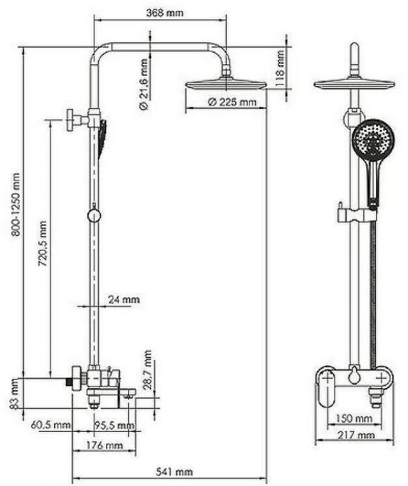 Душевая система WasserKRAFT Mindel A18501 Белая матовая
