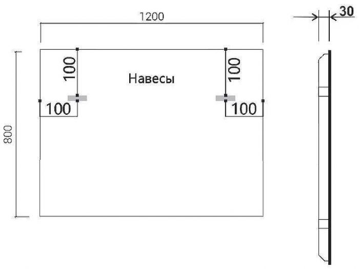 Зеркало Vincea 120 VLM-3VN120B с подсветкой Черное с сенсорным выключателем и диммером