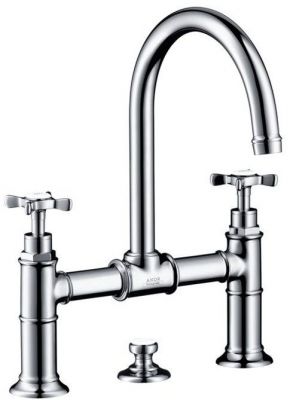 Axor Montreux, Смеситель для раковины 220,с двумя рукоятками, с донным клапаном, цвет: хром