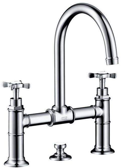 Axor Montreux, Смеситель для раковины 220,с двумя рукоятками, с донным клапаном, цвет: хром