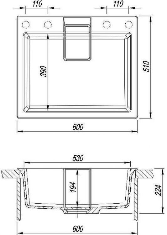 Кухонная мойка Florentina Ривьера-600 20.490.D0600.107 Песочная
