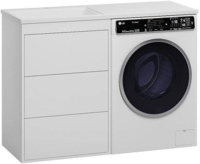 Тумба с раковиной Brevita Grafit 120 L УТ000014841 Белая матовая