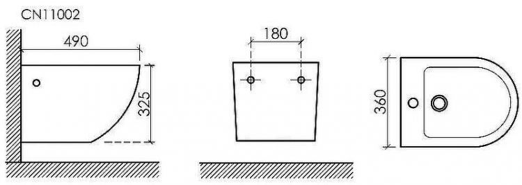 Биде Ceramicanova Uno CN11002 подвесное Белое