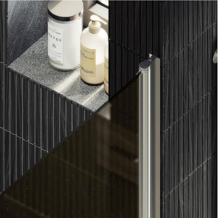 Душевая дверь Maybah Glass MGD-455-5 800x1980 на монопетле Хром матовый стекло бронзовое матовое