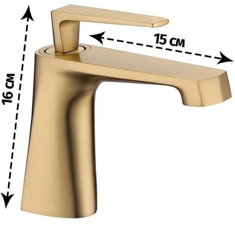 Смеситель для раковины Grocenberg GB2025MG Золото матовое